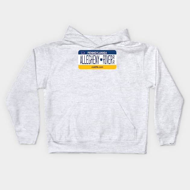 Allegheny River Recreational River license plate Kids Hoodie by nylebuss